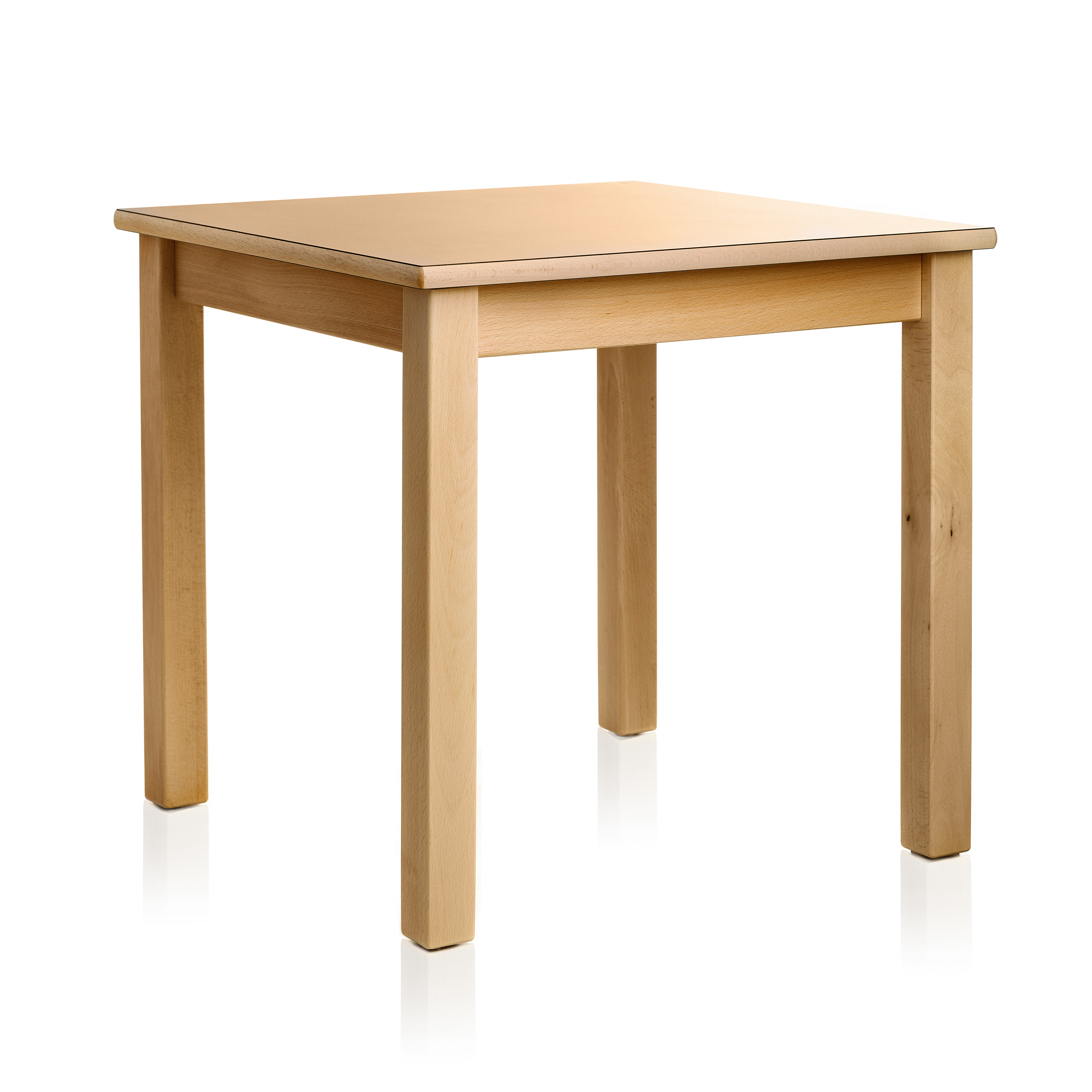 Tisch | quadratisch - HPL und Vollholz Buche  | 80 x 53 x 80 cm