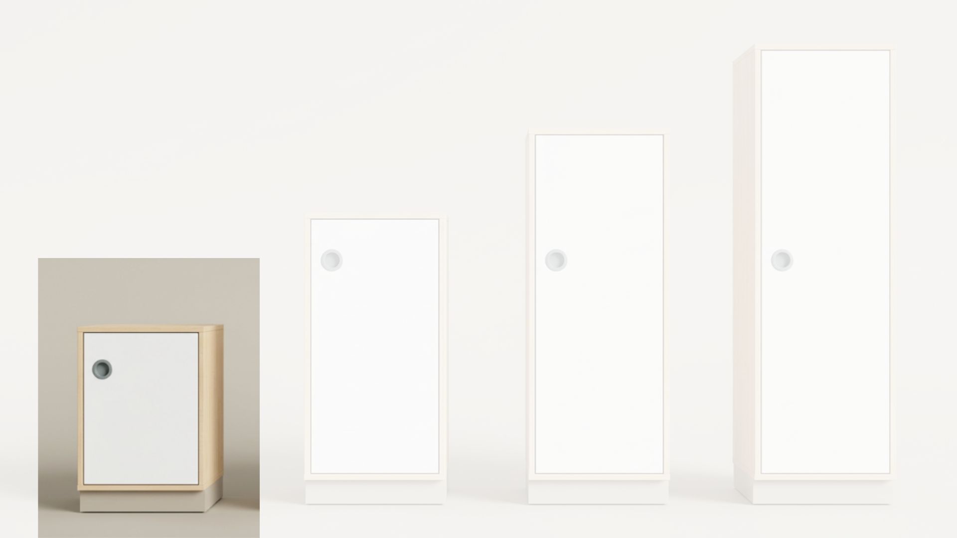 Schrank | mit Tür rechts - Basic | 40 x 84 x  40 cm