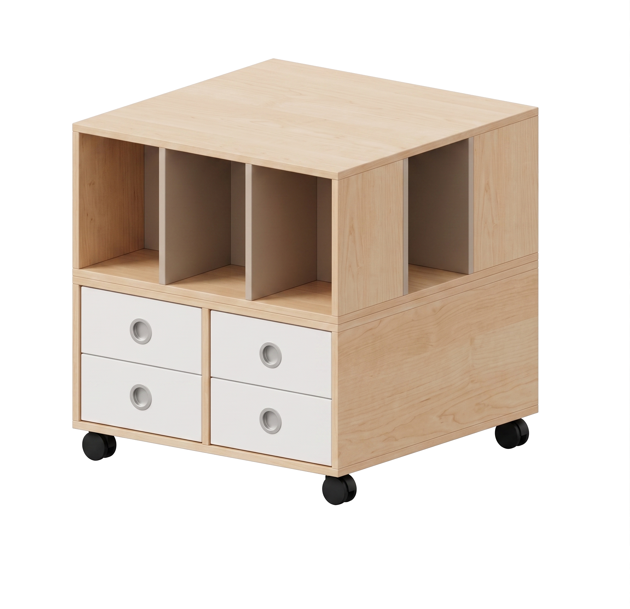 Bücherregal | mit wechseloffenen Fächern und Schubladen - basic  | 80 x 84 x 80 cm