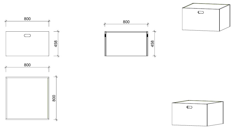 Podestmodul | quadratisch 8080 -  hoch | 80 x 46 x 80 cm