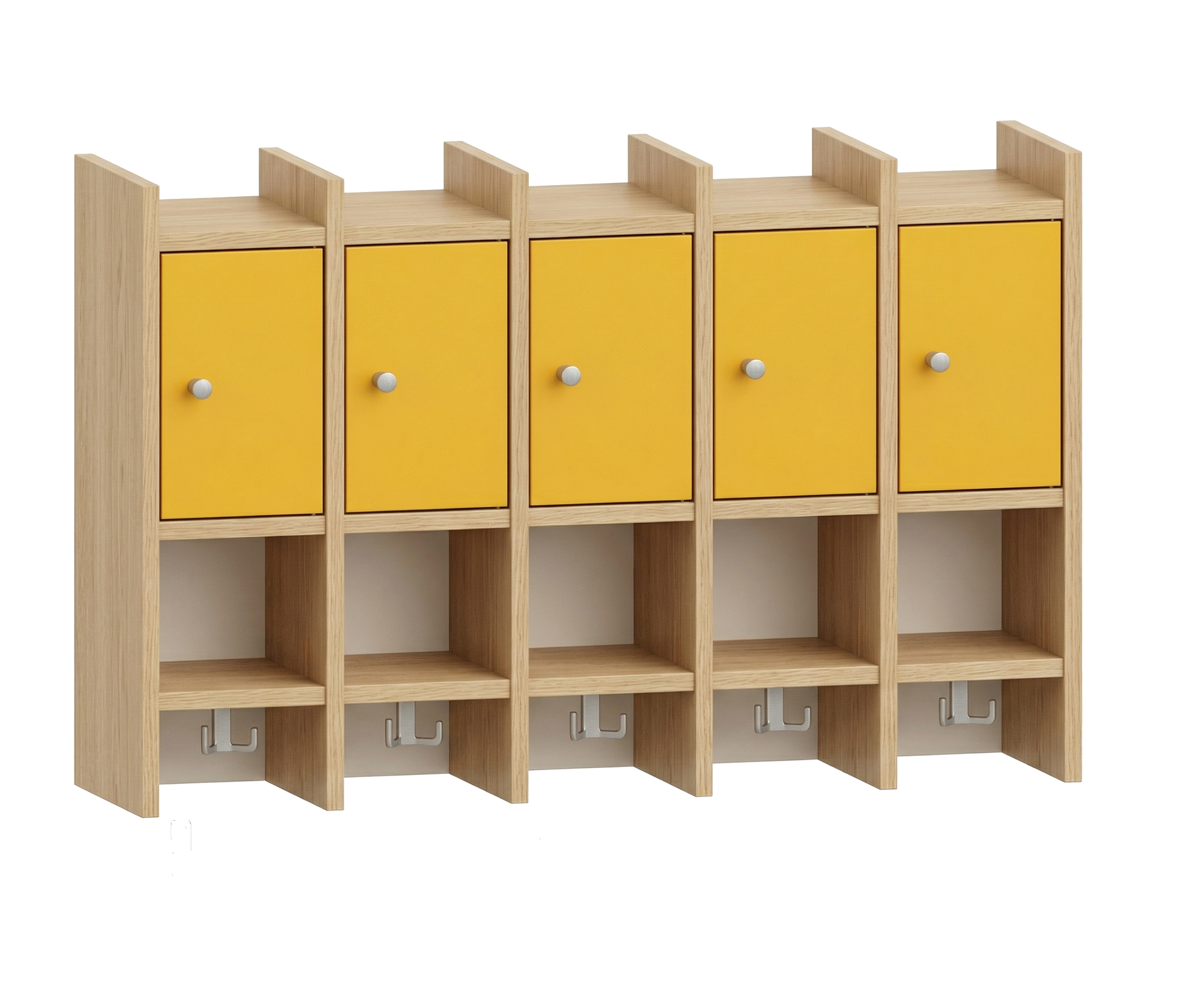 Garderobenablage | 5 Plätze und Tür rechts | basic | 102 x 66 x 25 cm