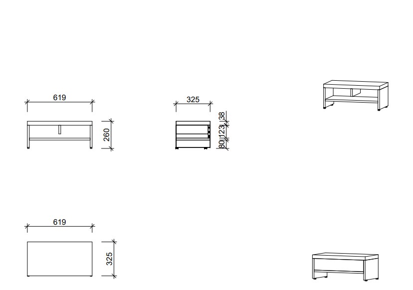 Garderobenbank | 2 Fächer - Smart | 62 x 26 x 33 cm
