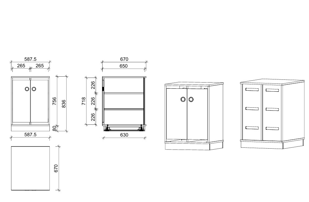 Bettwäsche-Schrank | 6 Fächer - Basic | 59 x 84 x 67 cm