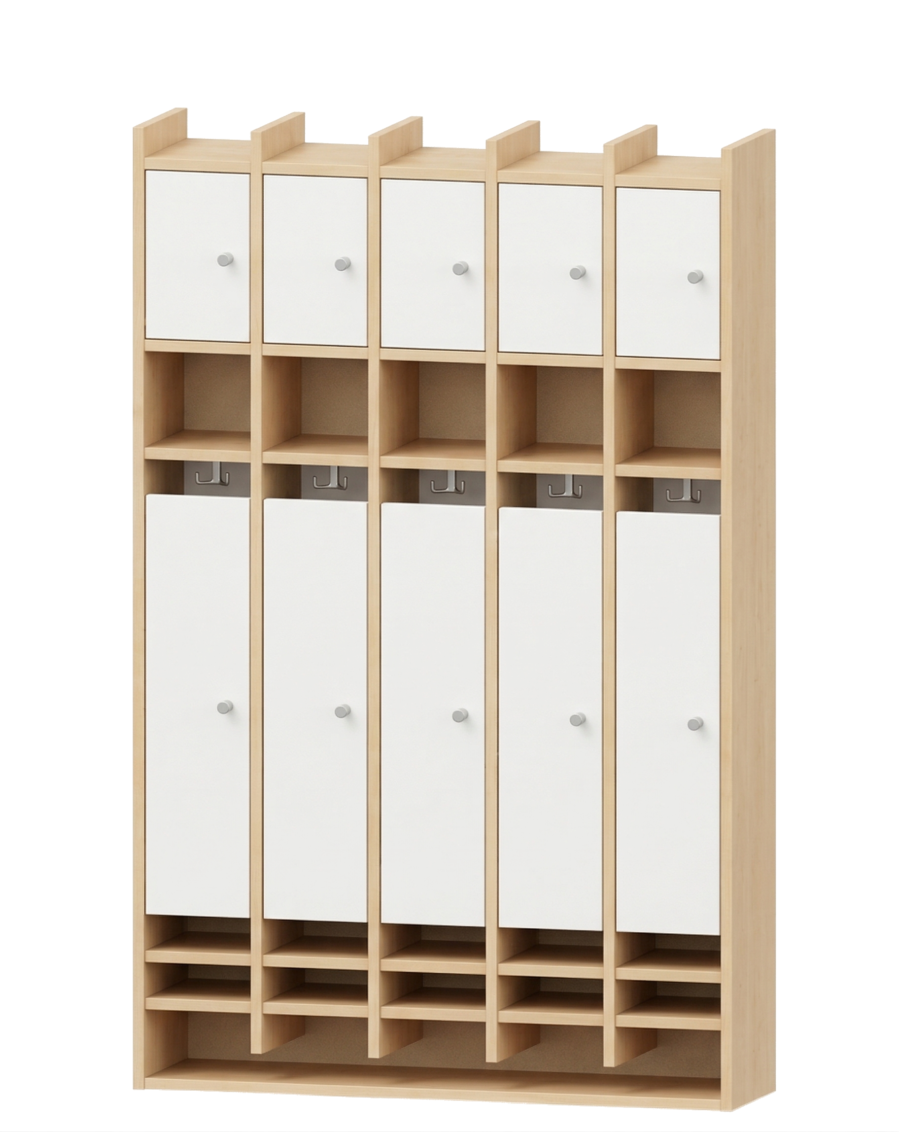Spindgarderobe | 5 Plätze und Türen links - Basic | 102 x 161 x 25 cm