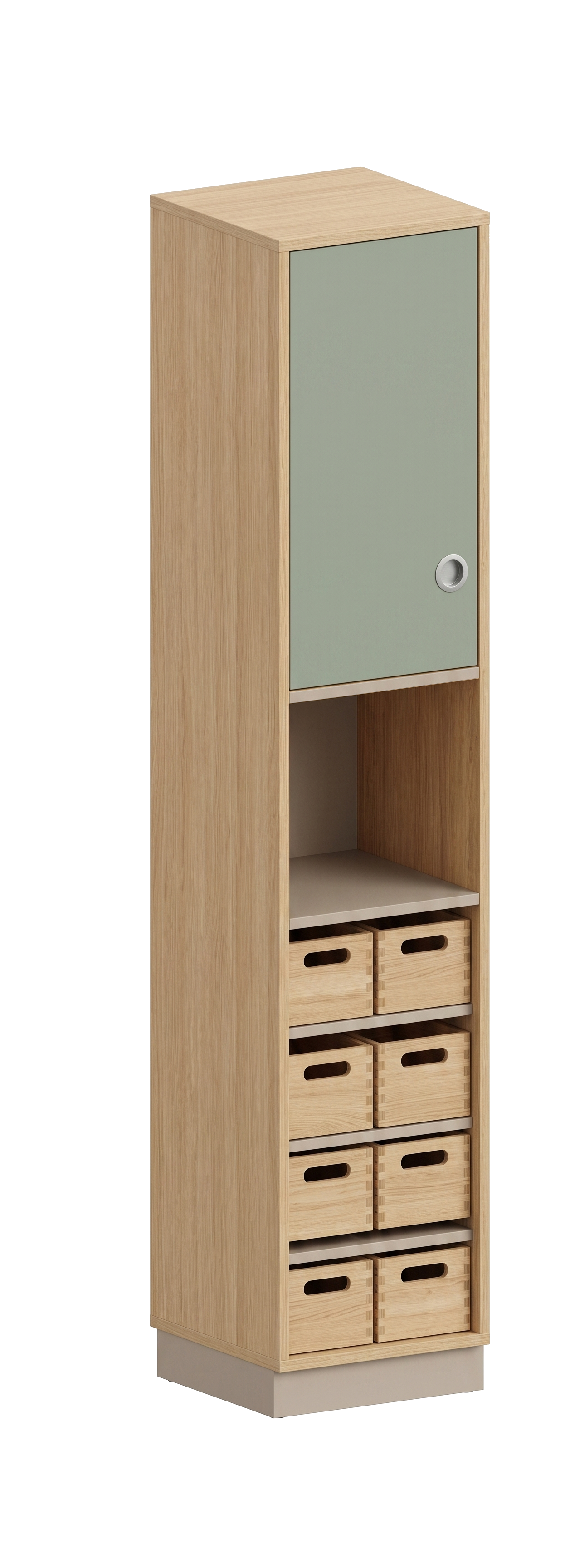 Schrank | mit 4 Fachböden, offenem Fach und Türen links, 5 OH - Smart | 40 x 197 x 40 cm