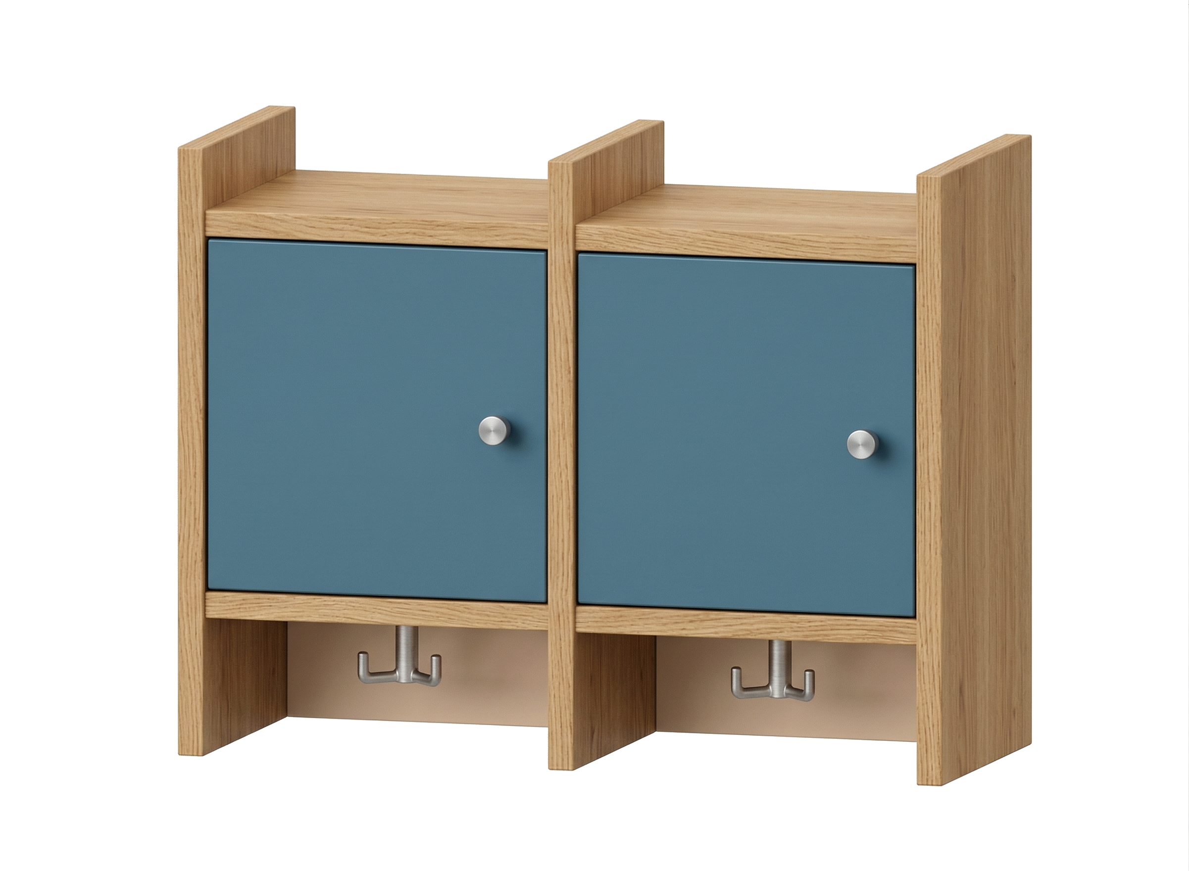 Garderobenablage | 2 Plätze und Tür links - Basic | 62 x 48 x 25 cm