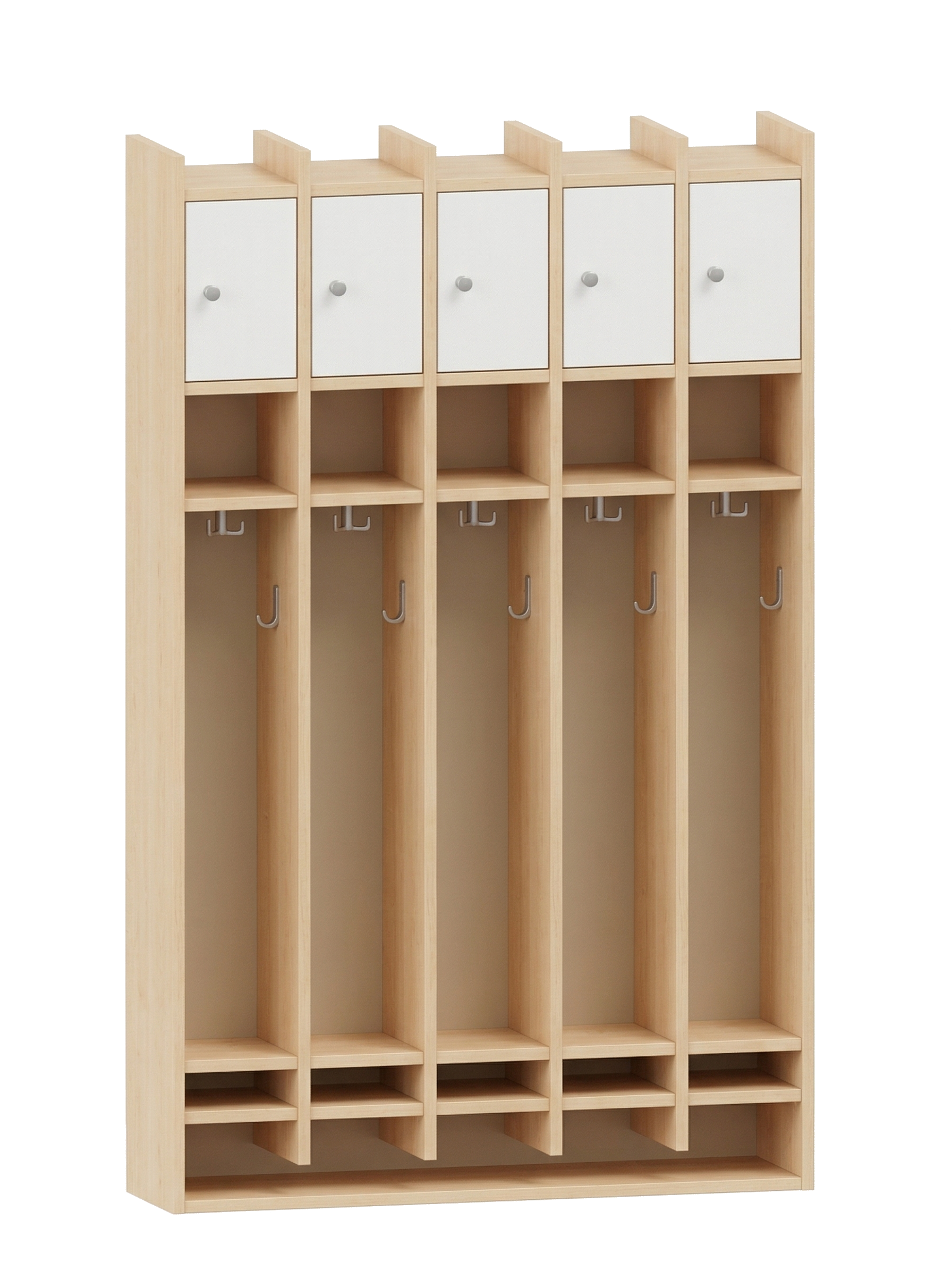 Spindgarderobe | 5 Plätze und Tür rechts - Basic | 102 x 161 x 25 cm