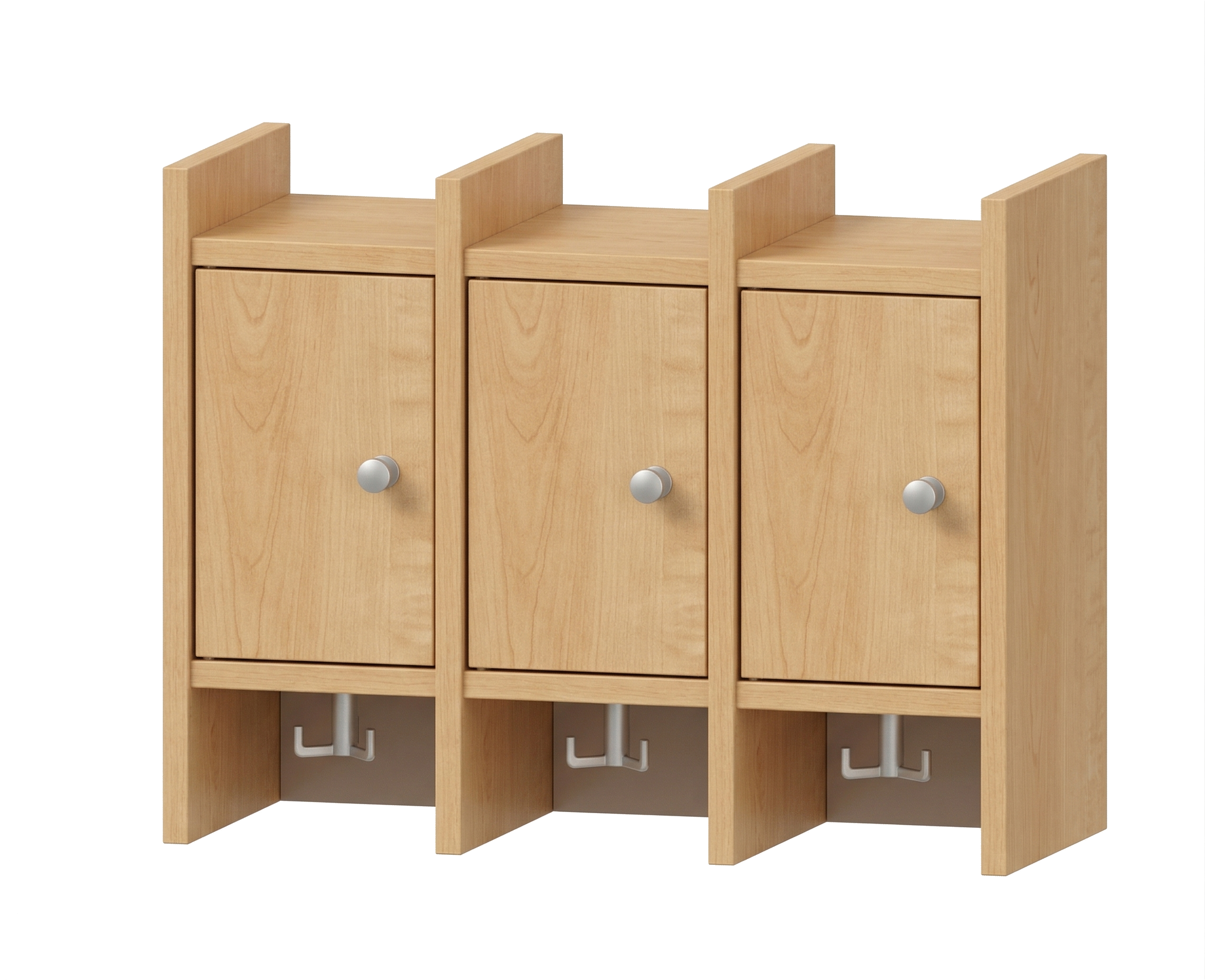 Garderobenablage | 3 Plätze und Tür links - Basic | 62 x 48 x 25 cm