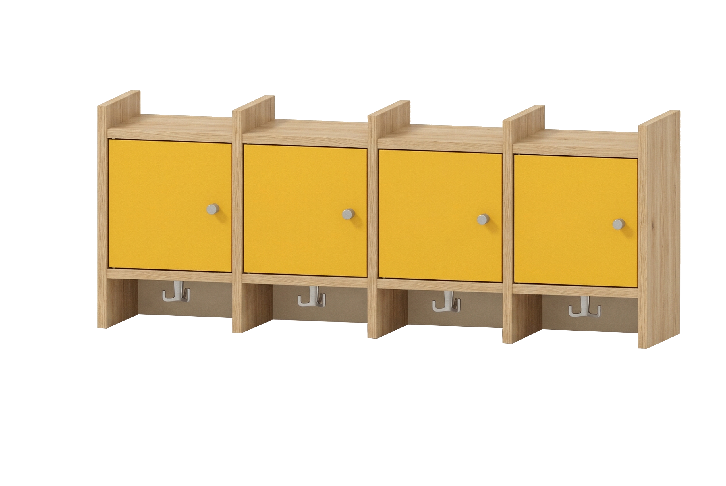 Garderobenablage | 4 Plätze und Tür links | basic | 122 x 48 x 25 cm