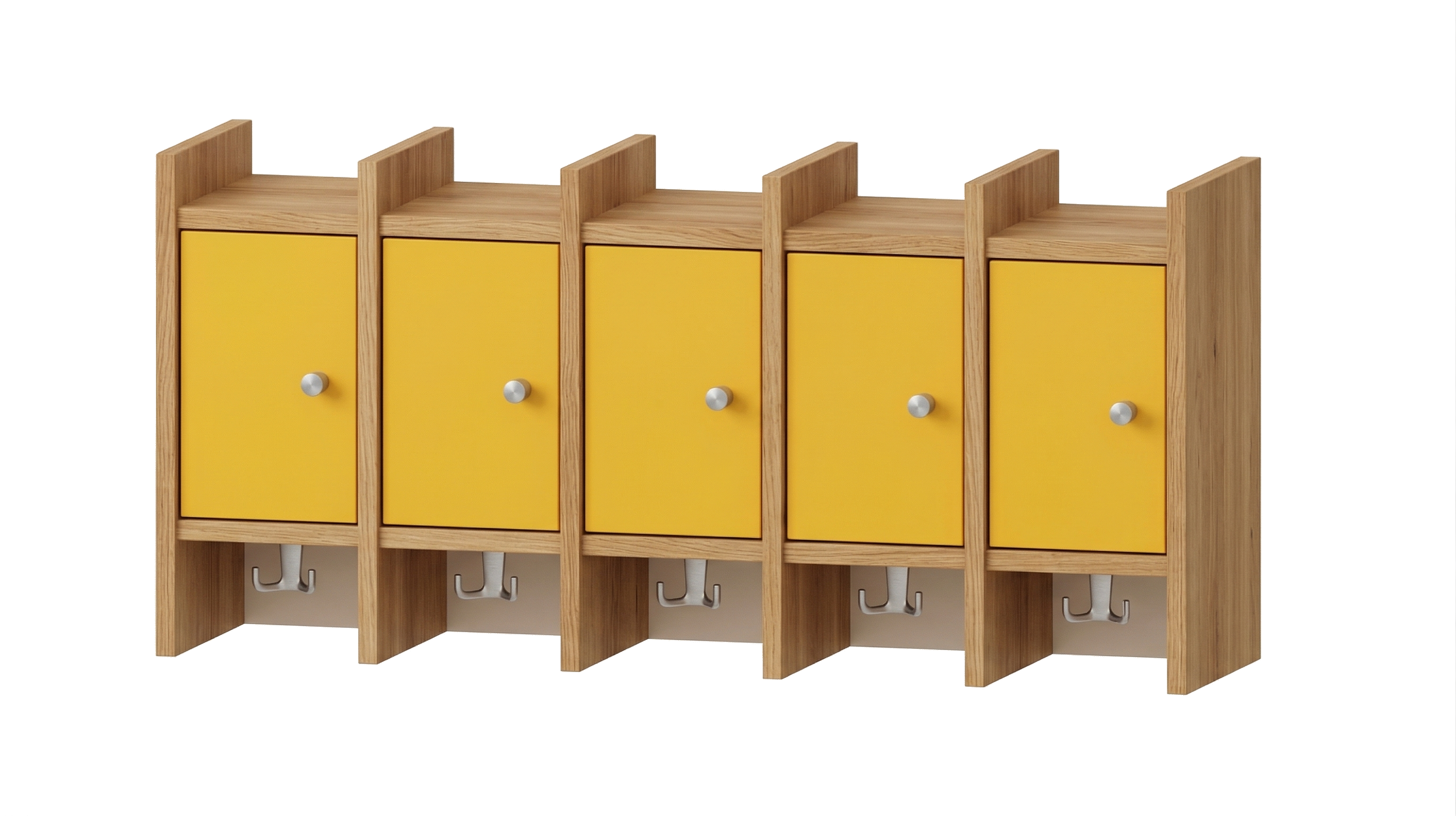 Garderobenablage | 5 Plätze und Tür rechts | basic | 102 x 48 x 25 cm