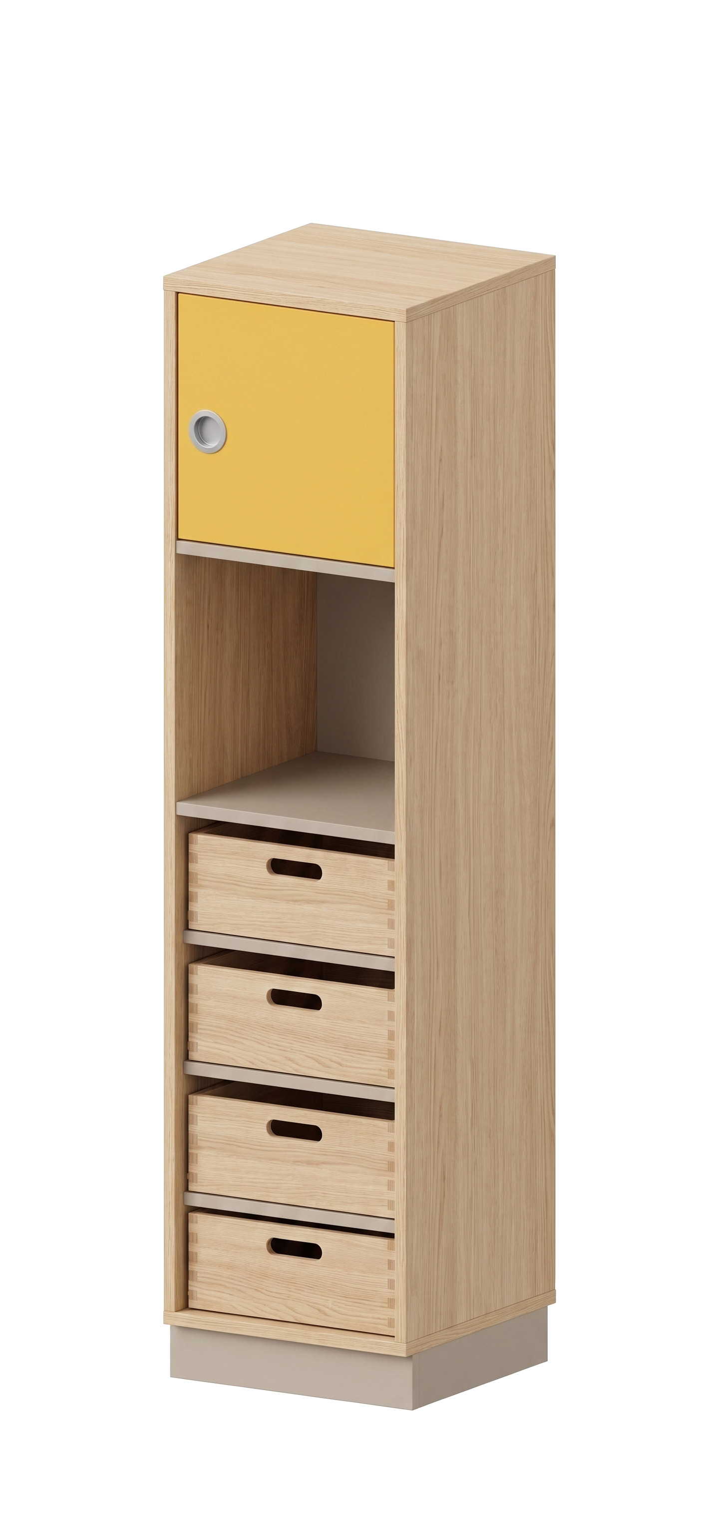 Schrank | mit 4 Fachböden, offenem Fach und Tür rechts, 4 OH - Smart | 40 x 159 x 40 cm