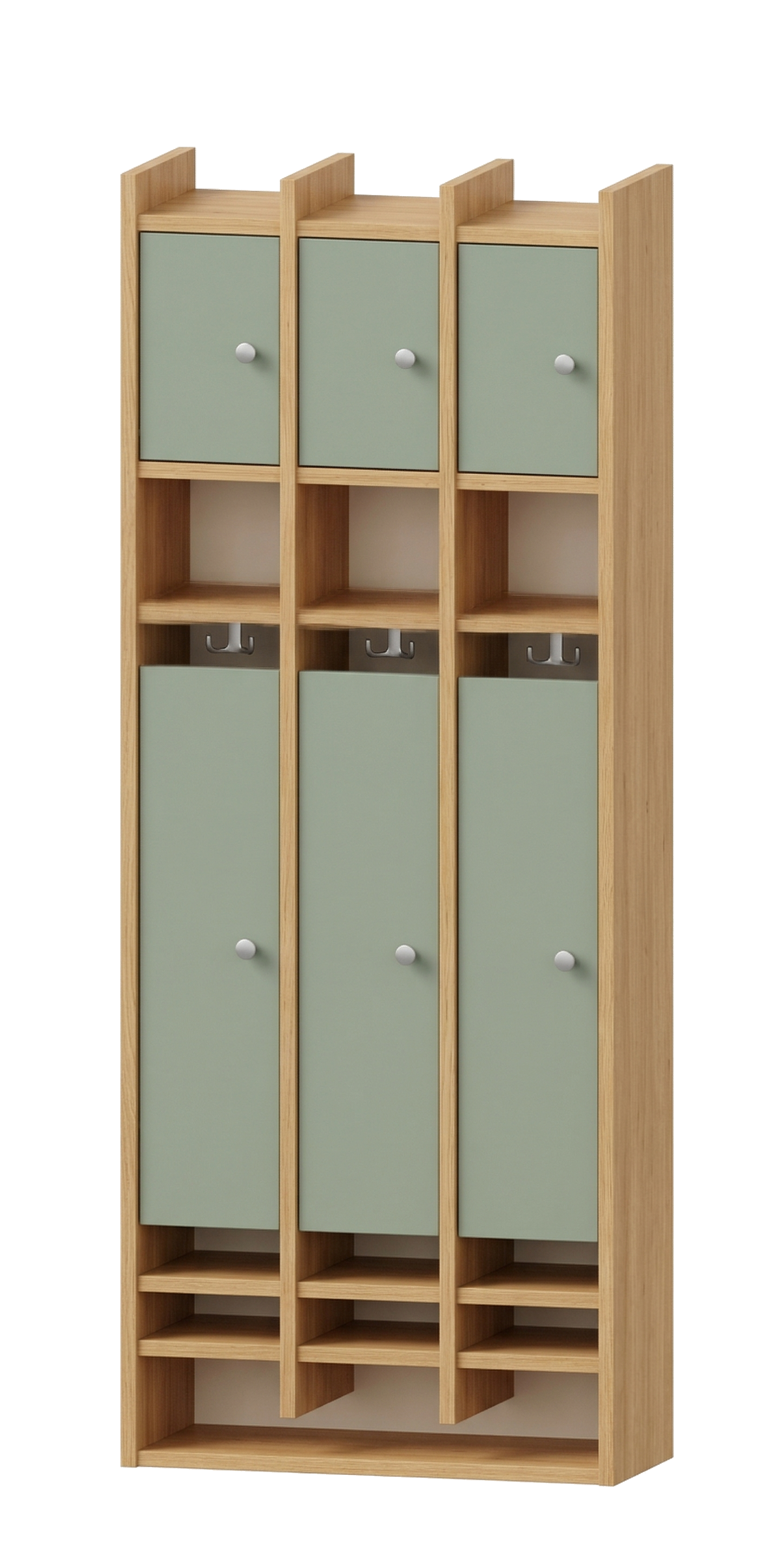 Spindgarderobe | 3 Plätze und Türen links - Smart | 62 x 161 x 25 cm