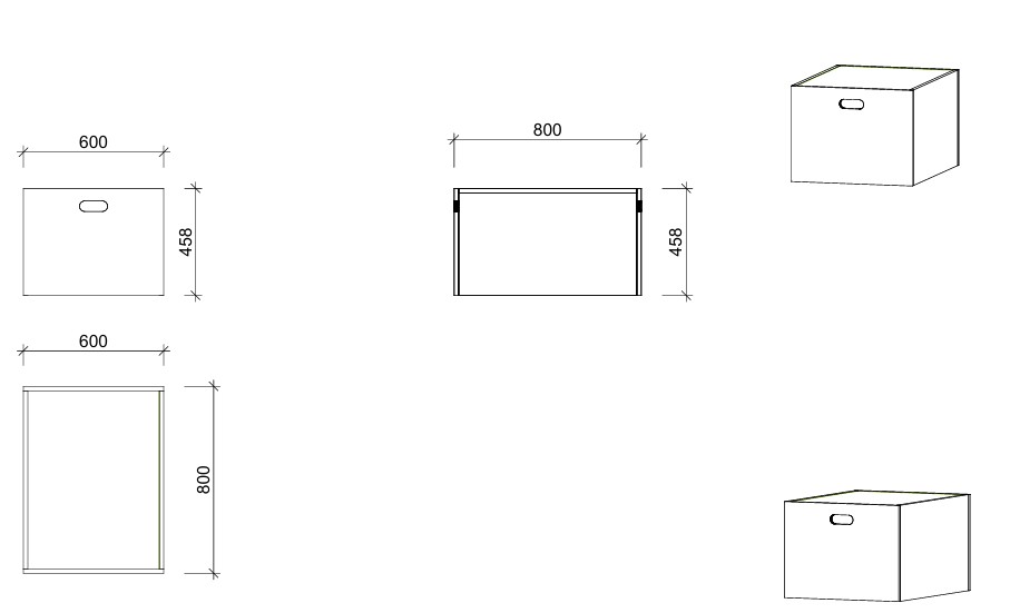 Podestmodul | rechteckig 6080 -  hoch | 60 x 46 x 80 cm