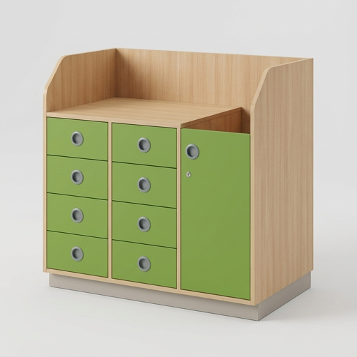 Wickelkommode | mit 8 Schüben und Aufstiegshilfe - Basic | 104 x 109 x 70 cm