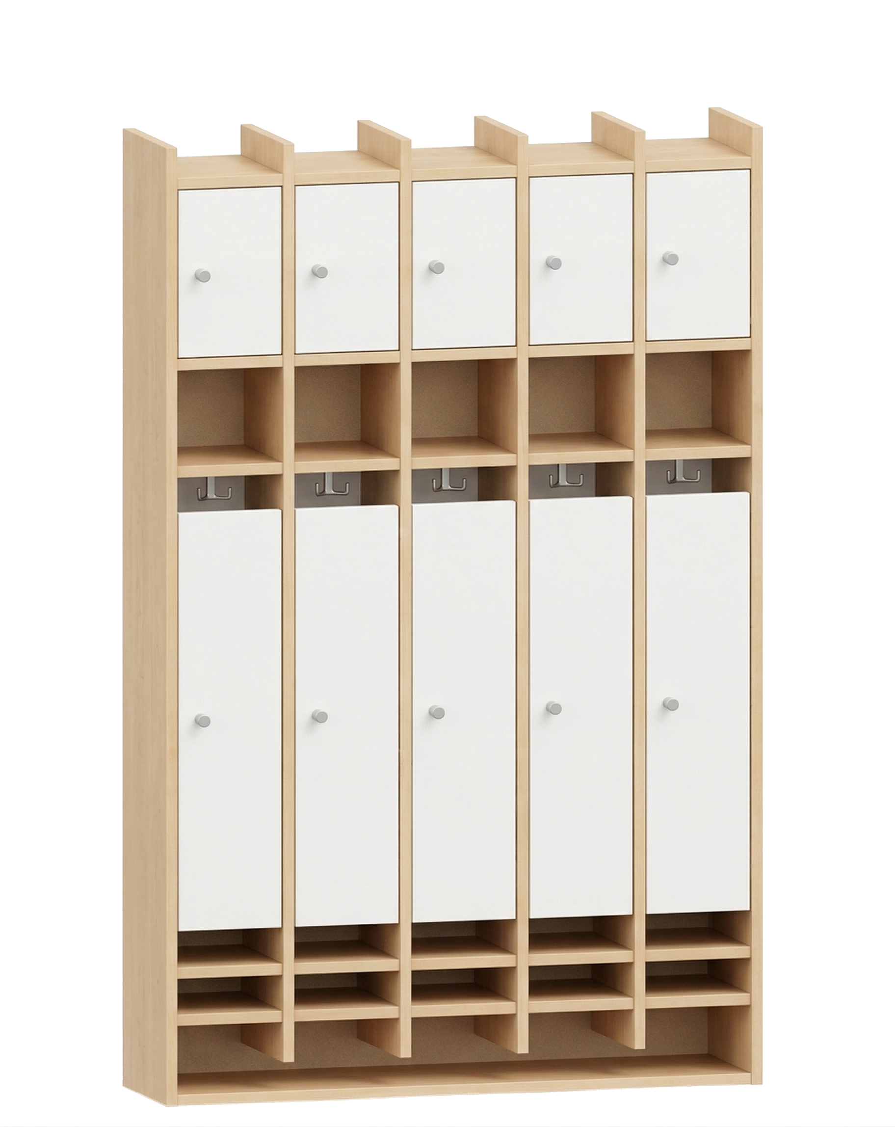 Spindgarderobe | 5 Plätze und Türen rechts - Basic | 102 x 161 x 25 cm