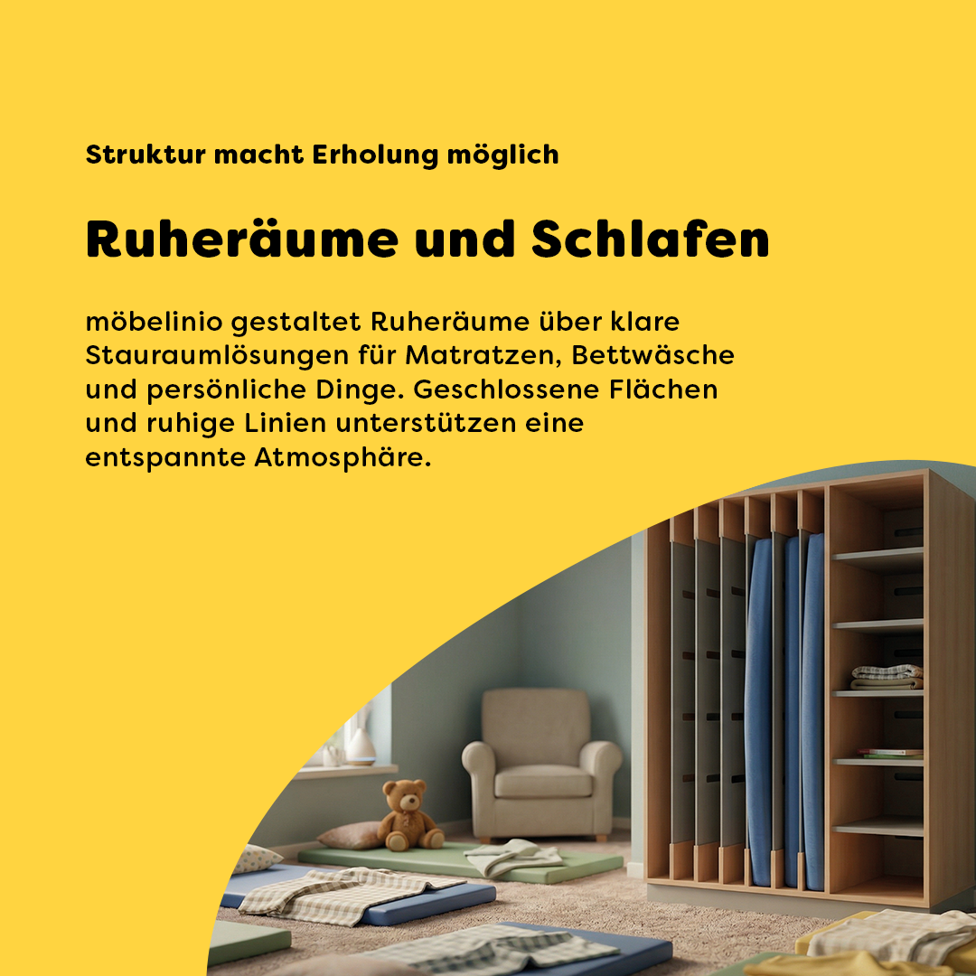 Möbel für Ruheräume in der Kita – strukturierte Einrichtung für Rückzug, Entspannung und ruhige Phasen im pädagogischen Alltag