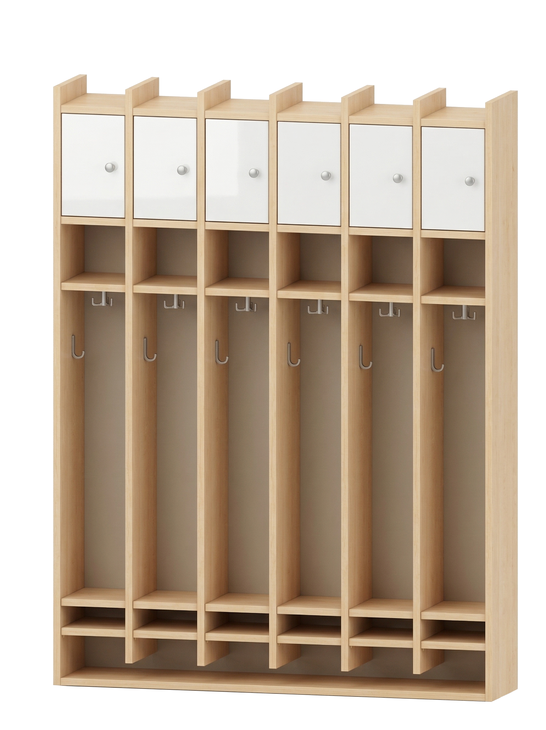 Spindgarderobe | 6 Plätze und Tür links - Basic | 122 x 161 x 25 cm