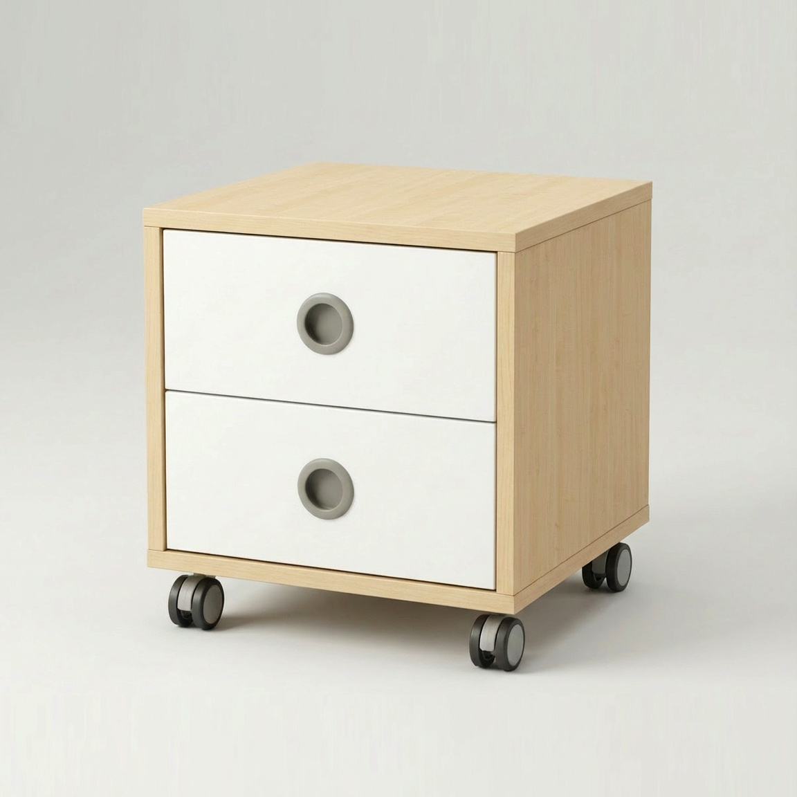 Würfel | mit 2 Schubladen und Rollen - basic | 40 x 46 x 40 cm