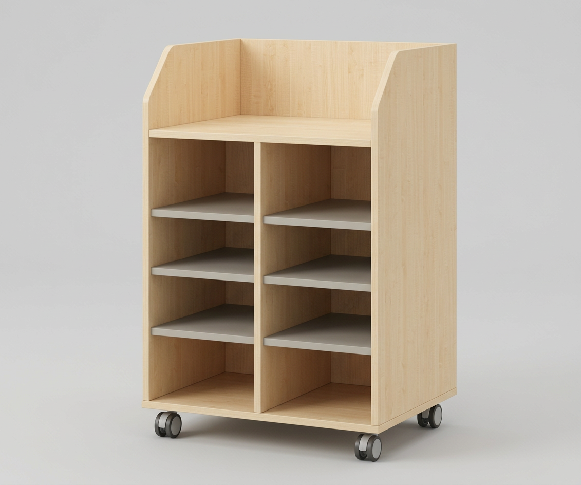 Wickelregal | fahrbar mit 6 Fachböden | 70 x 109 x 70 cm