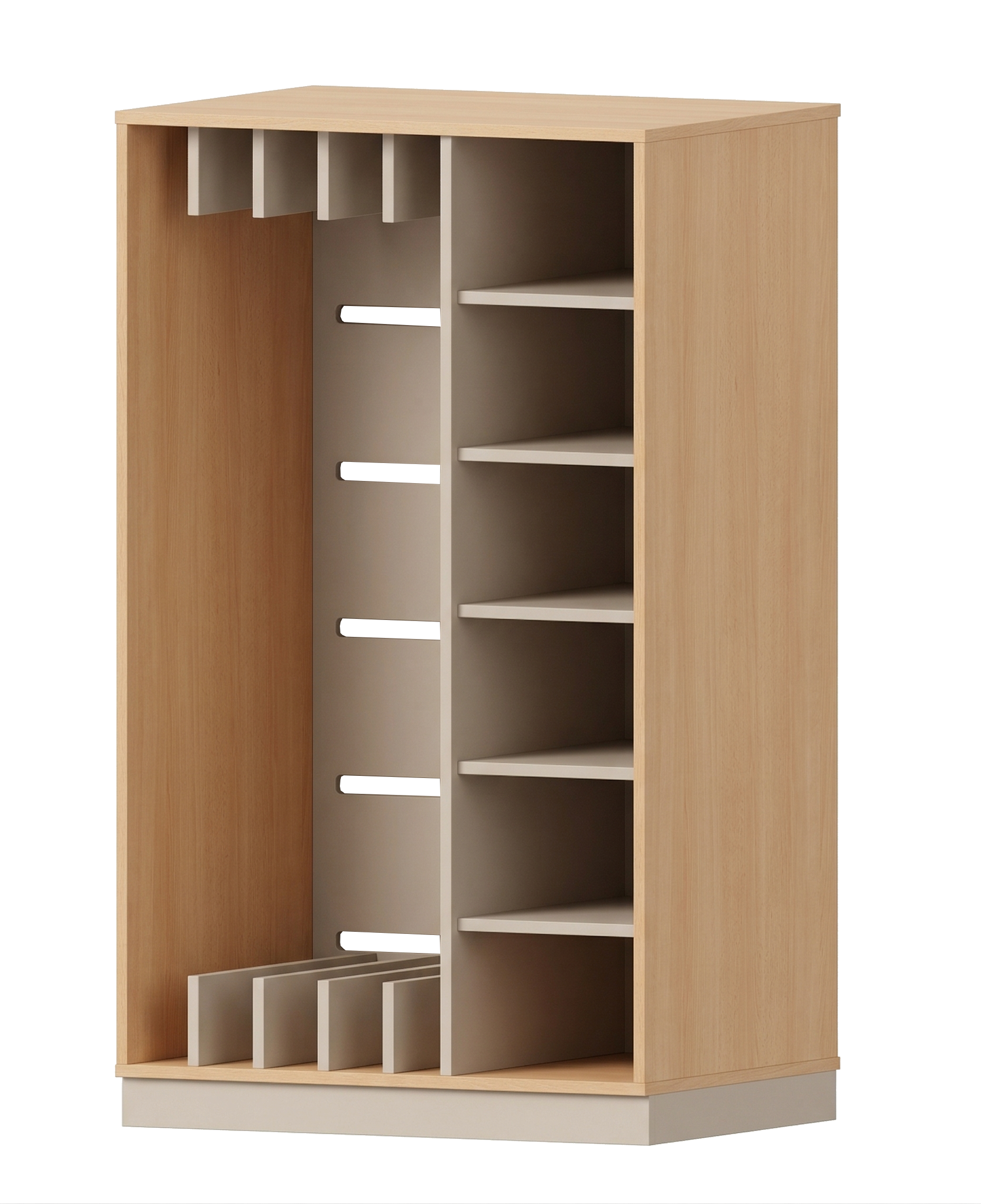 Liegepolster-Bettwäsche-Kombiregal | 6 Fächer | 93 x 159 x 67 cm