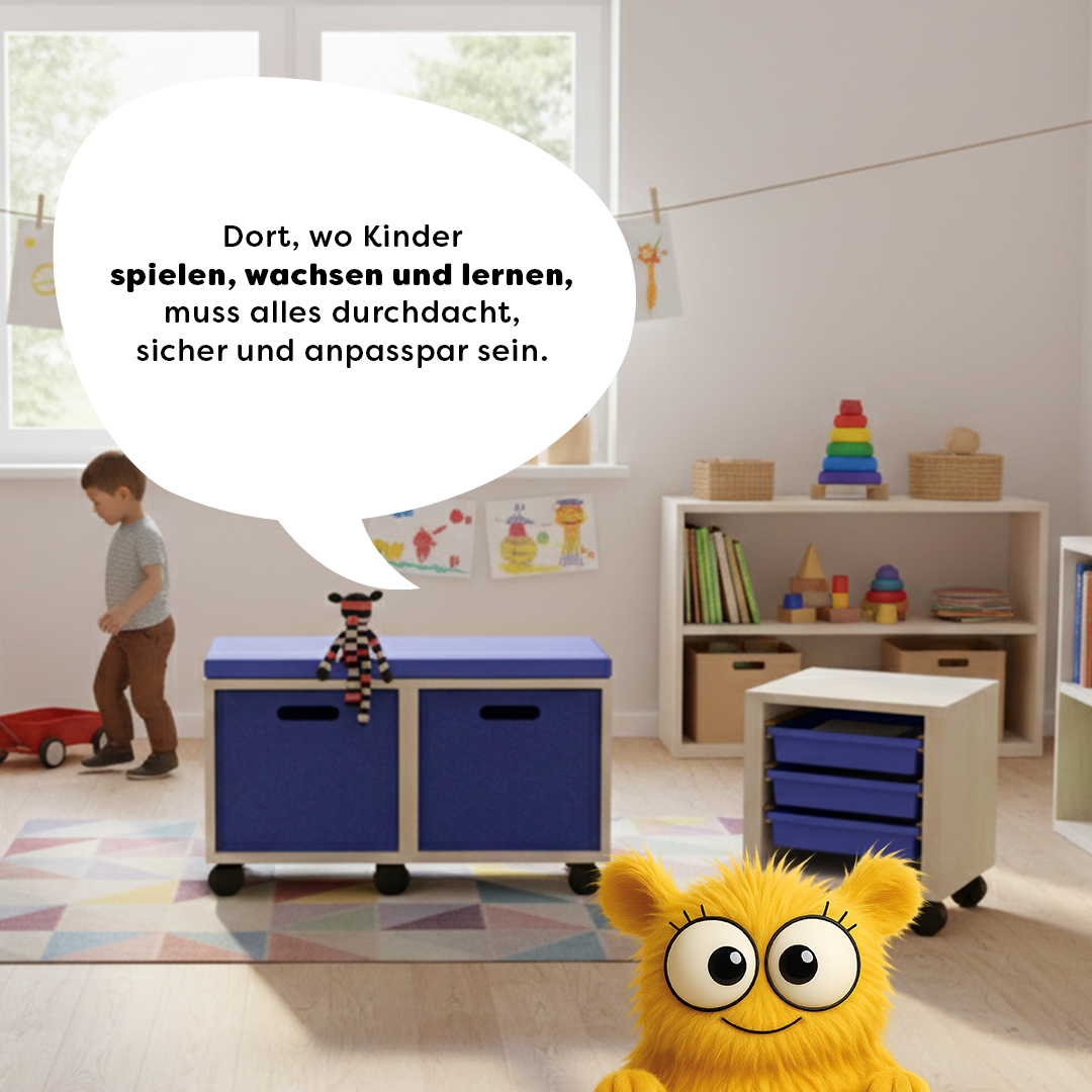Möbel für Kita und Kindergarten mit Fokus auf Geborgenheit, Orientierung und emotionale Sicherheit im pädagogischen Alltag