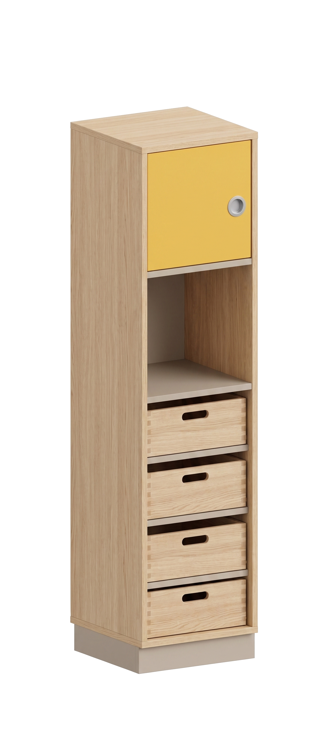 Schrank | mit 4 Fachböden, offenem Fach und Tür links, 4 OH - Smart | 40 x 159 x 40 cm
