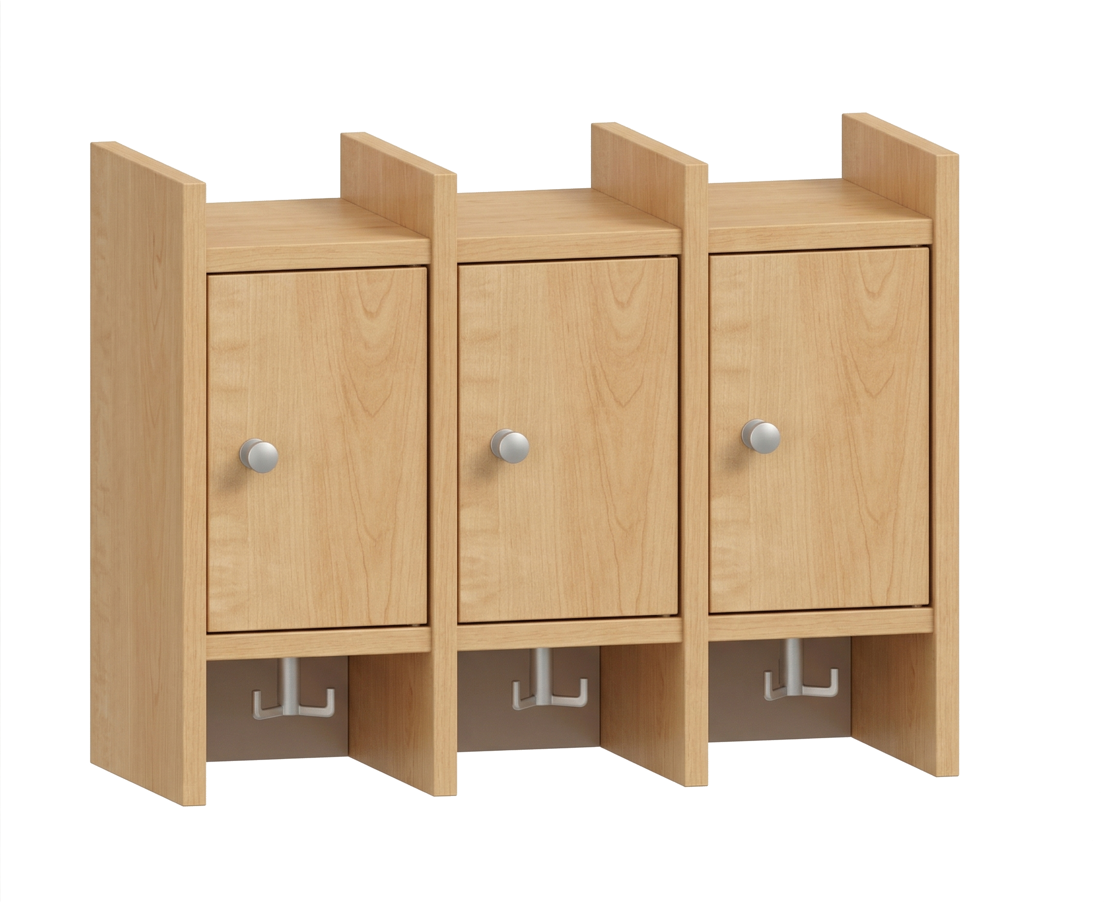 Garderobenablage | 3 Plätze und Tür rechts - Basic | 62 x 48 x 25 cm