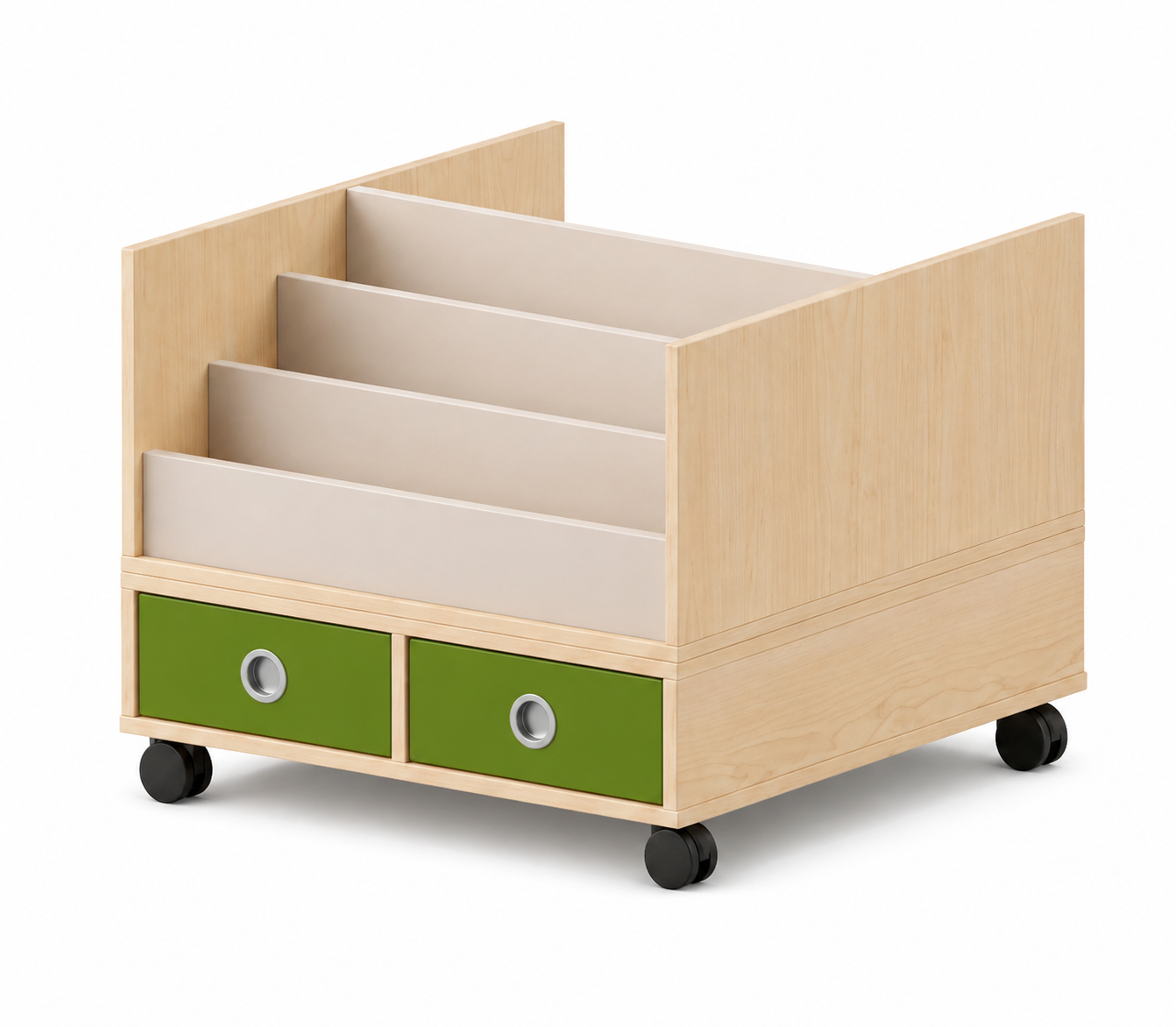 Büchertreppe | zweiseitig mit 5 Stufen und Schubladen - smart | 80 x 65 x 80 cm