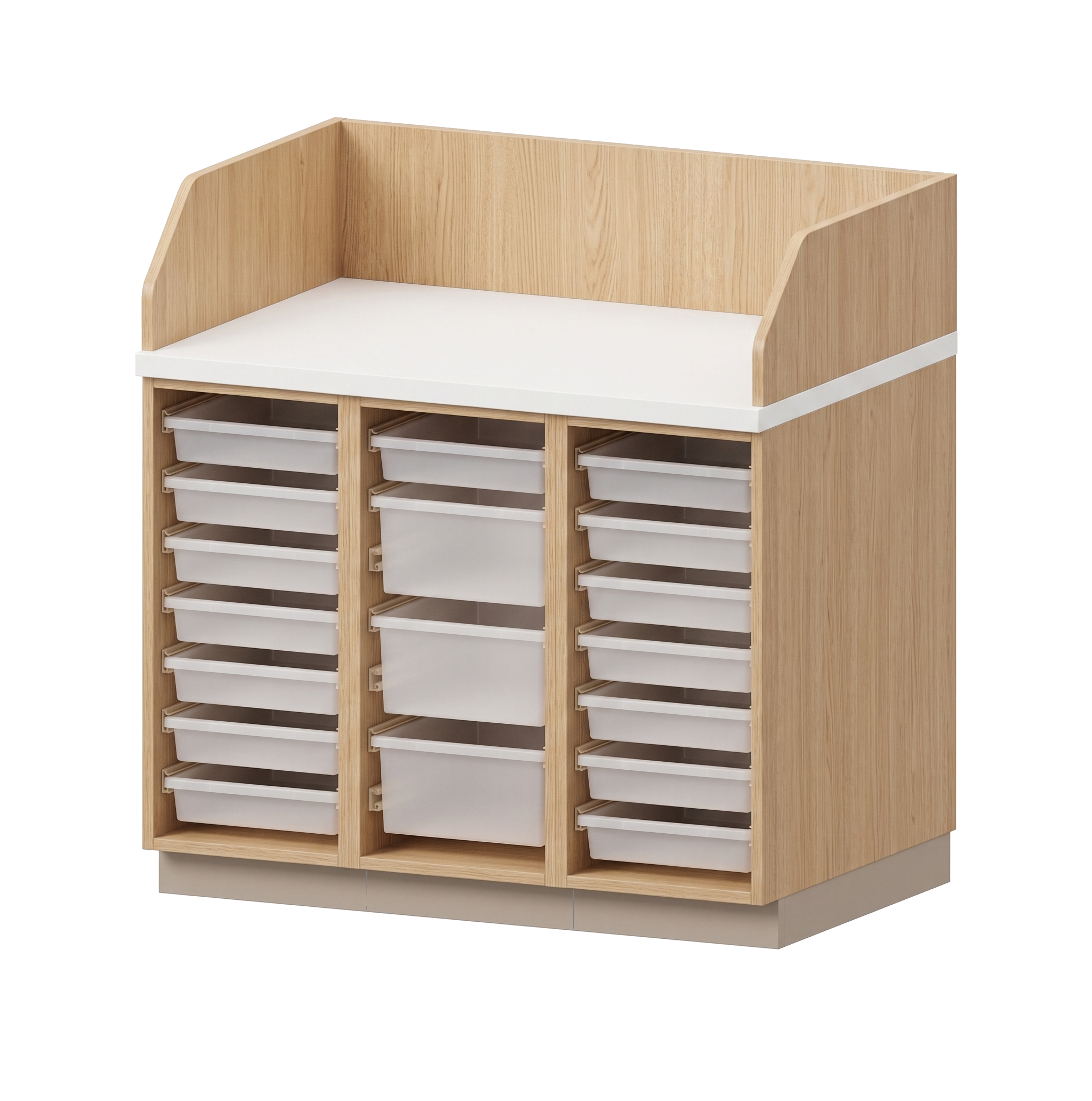 Wickelanlage smart | 3-reihig für Kunststoffboxen Gratnells | 109 x 113 x 72 cm