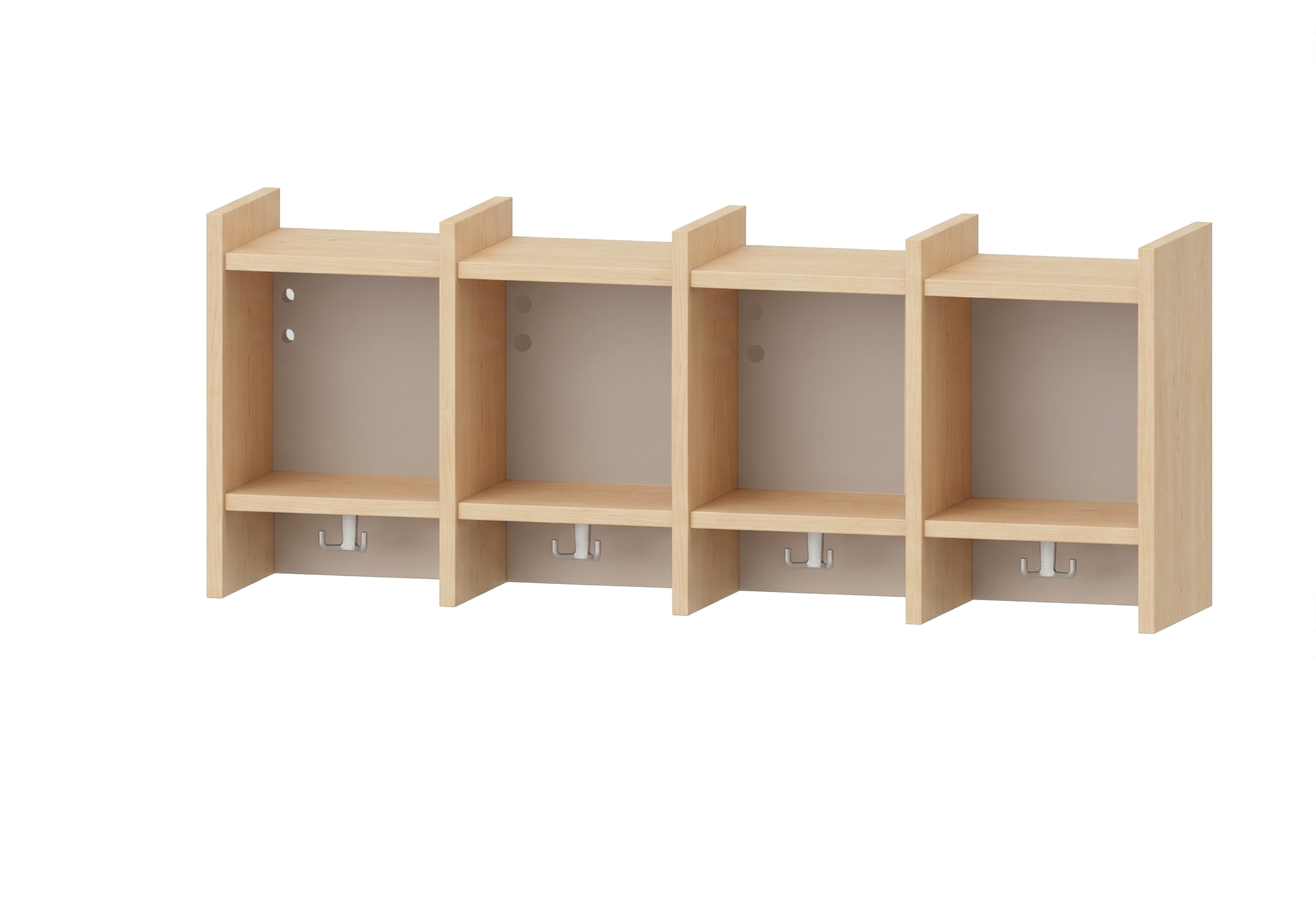 Garderobenablage | 4 Plätze - basic | 122 x 48 x 25 cm